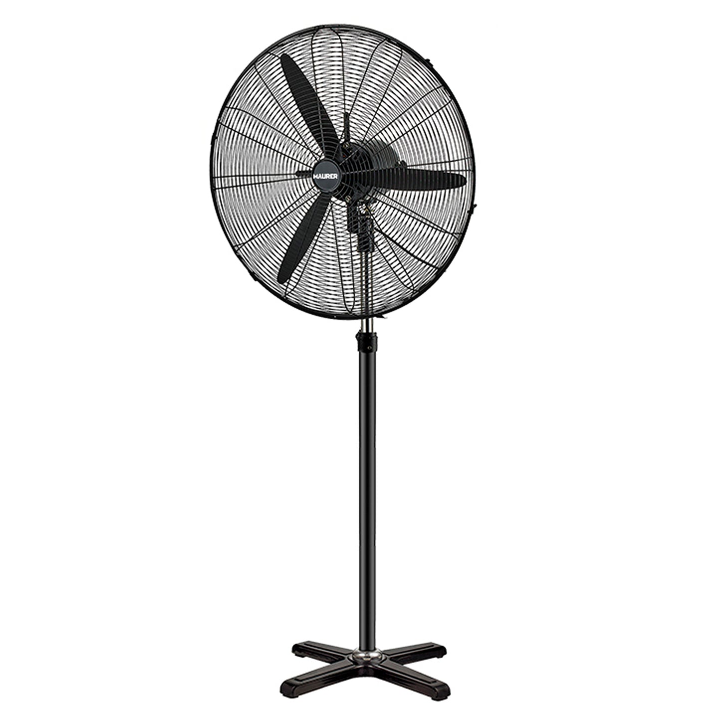 Ventilador de pé Ø 70 x195 cm. Preto 190 W. Oscilação Automática, Altura Ajustável, Cabeça Inclinável, Base Estável 60x60 cm.