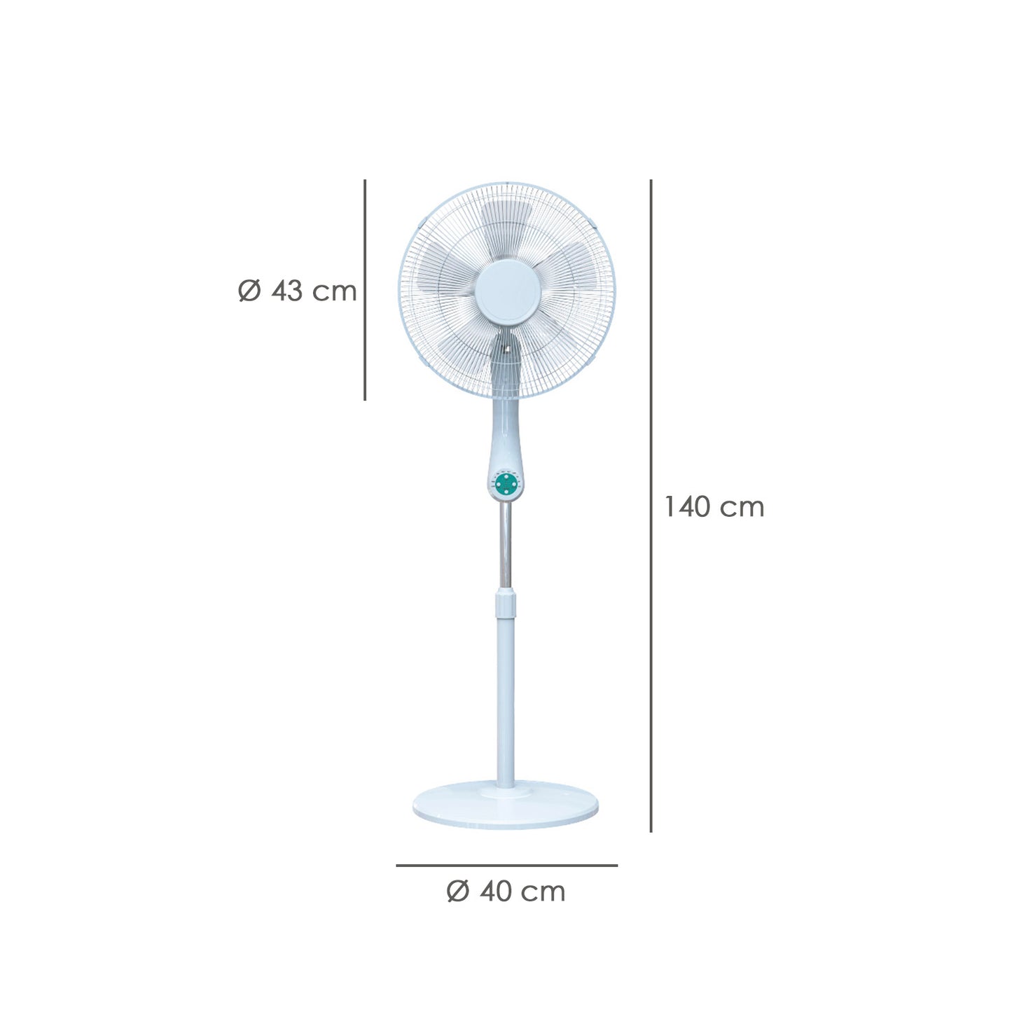 Ventilador Suelo Silencioso Con Mando. Ø 43 cm. Altura 140cm. 55 watt. 55 watt. Ventilador programable. Ventilador oscilante.