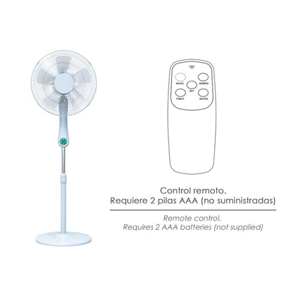 Ventilador Suelo Silencioso Con Mando. Ø 43 cm. Altura 140cm. 55 watt. 55 watt. Ventilador programable. Ventilador oscilante.