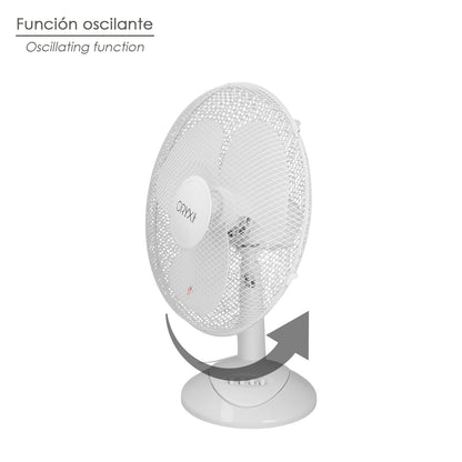Ventilador Sobremesa Blanco 45 Watt 3 Velocidades.