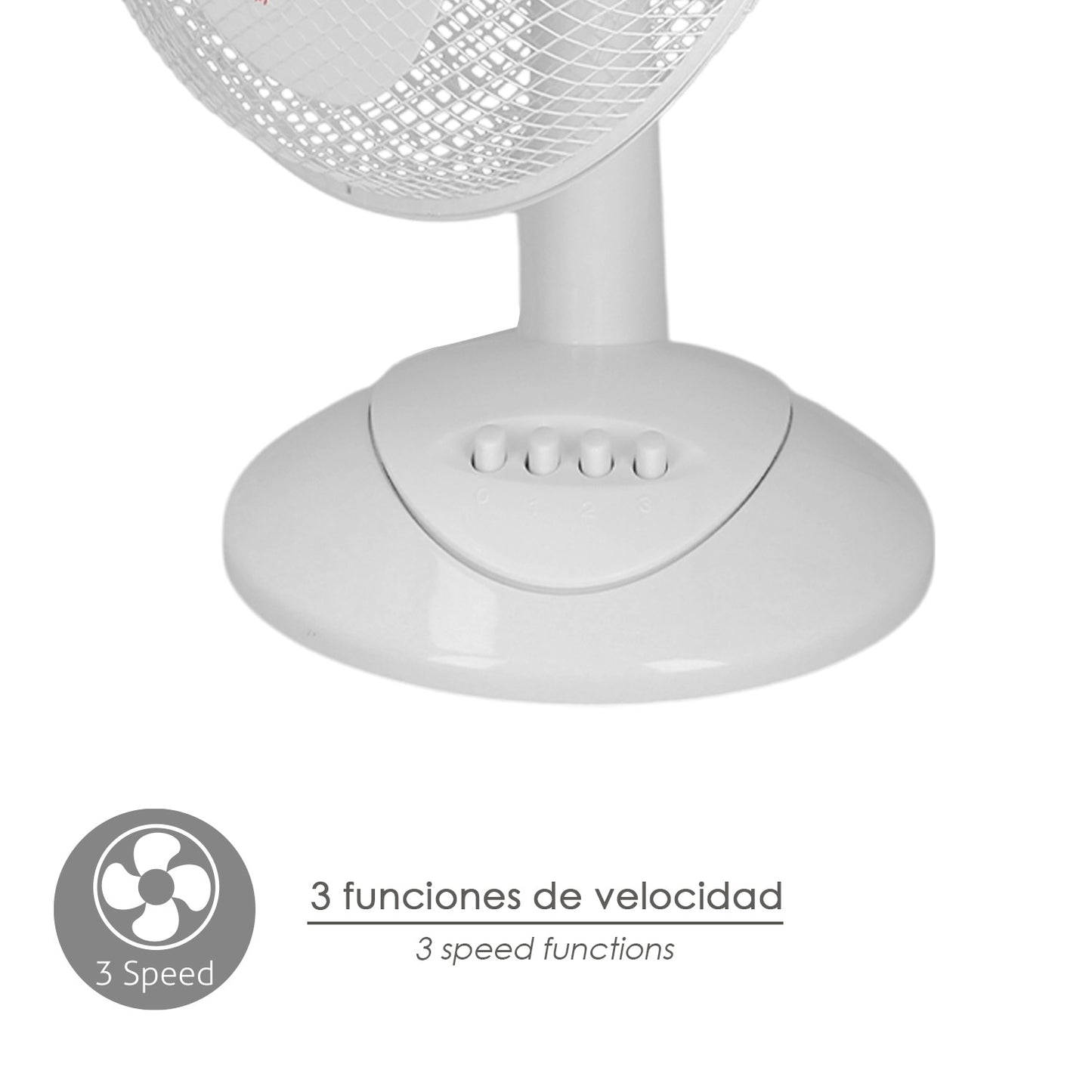 Ventilador Sobremesa Blanco 45 Watt 3 Velocidades.