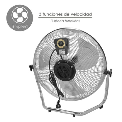 Ventilador Suelo Cromado 120 Watt Ø50 cm.