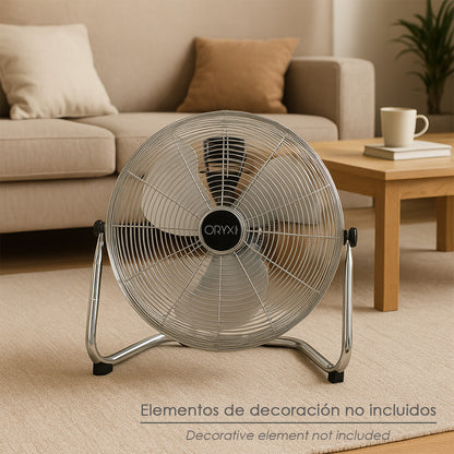 Ventilador Suelo Cromado 120 Watt Ø50 cm.