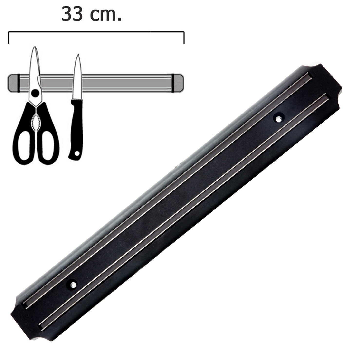 Barra magnética 33 cm. Para Pendurar Facas / Multiuso