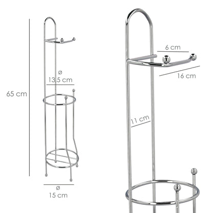 Portarrollos Papel Higienico Vertical Para Baño, Rollos De Reserva, Ø 15 x 65 cm.