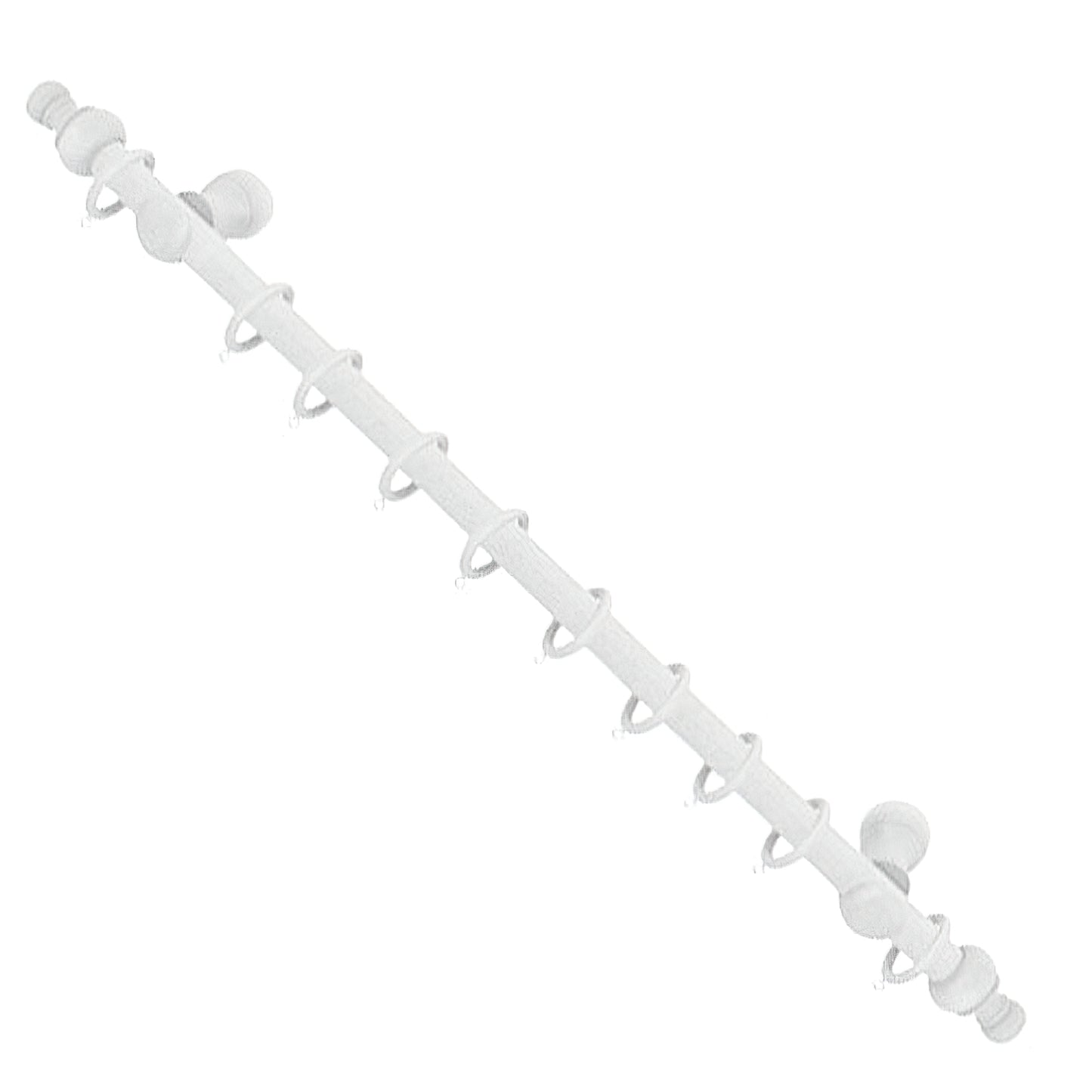 Varão de cortina de madeira completo 1,20 metros x 12 mm. branco