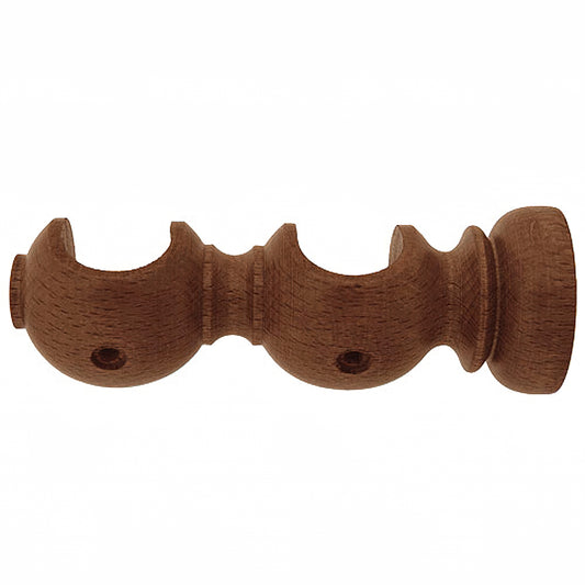 Suporte de Madeira Liso Duplo Aberto 28x120 mm. Noz