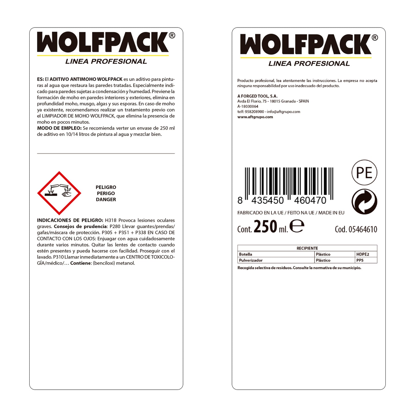 Antimoho Pared Aditivo Para Pintura 250 ml