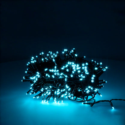 Guirnalda Luces Navidad 300 Leds Color Azul Hielo. Luz Navidad Interiores y Exteriores Ip44