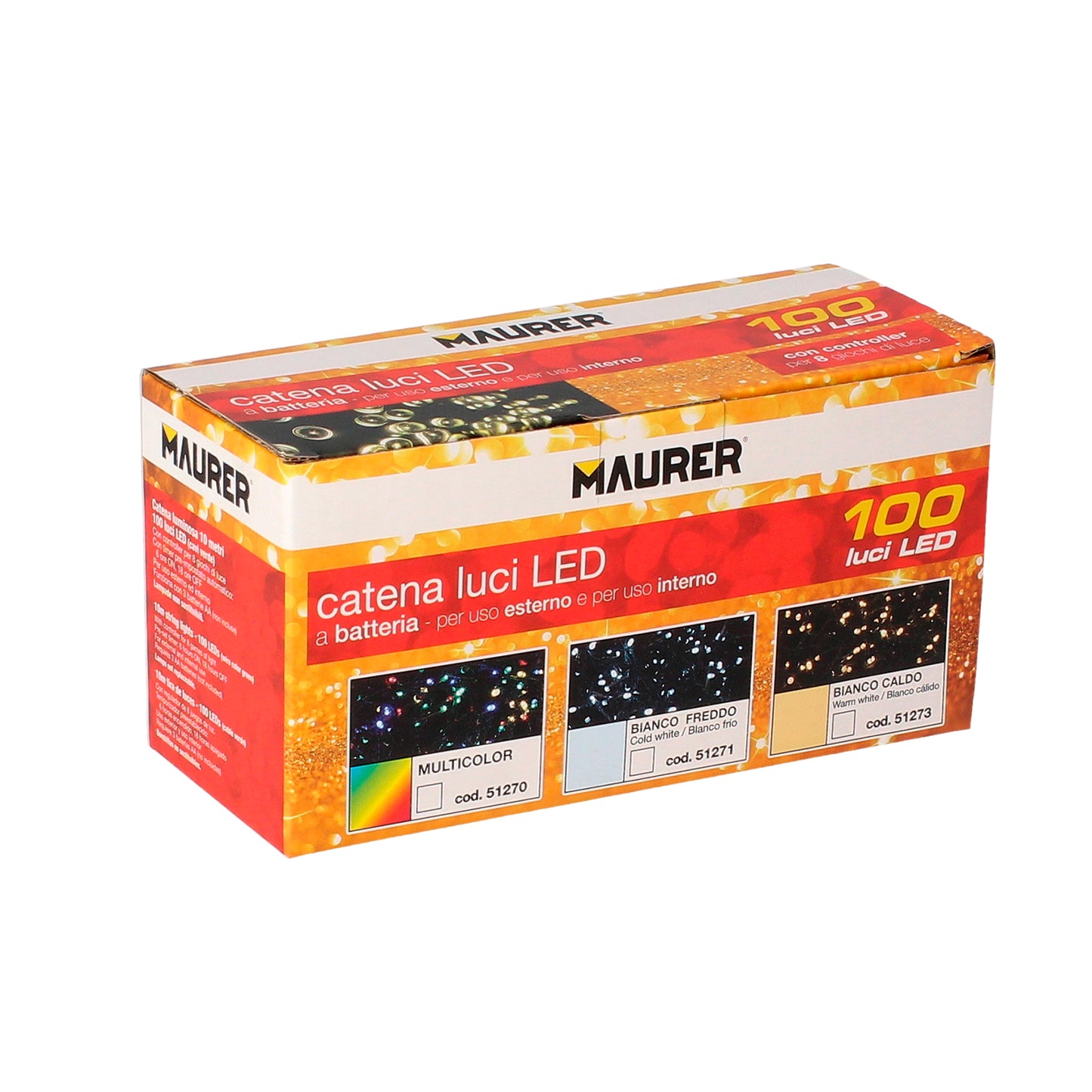 Guinalda Luces Navidad 100 Leds Color Blanco Frio.Luz navidad interiores y exteriores IP44. Funcina 3 Baterias AA (No incluidas)