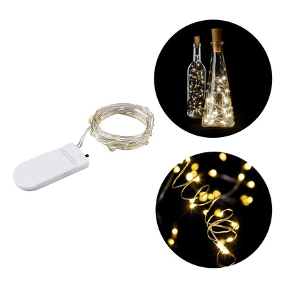 Cordas de Luzes de Natal Microled 40 Leds Branco Quente. Luz de Natal interna IP20 A Pilhas (3 AA não incluídas)