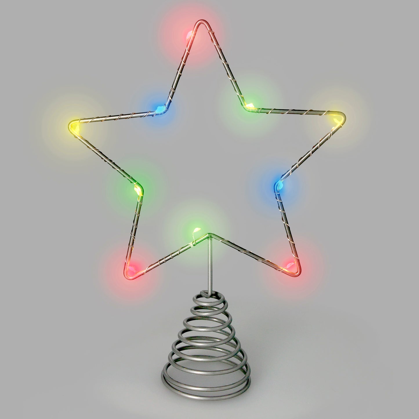 Guirnalda Adorno Luces Navidad Estrella Arbol Navidad Luz Multicolor. 10 Leds. Uso Interno Protección IP20. 2 Baterias AA