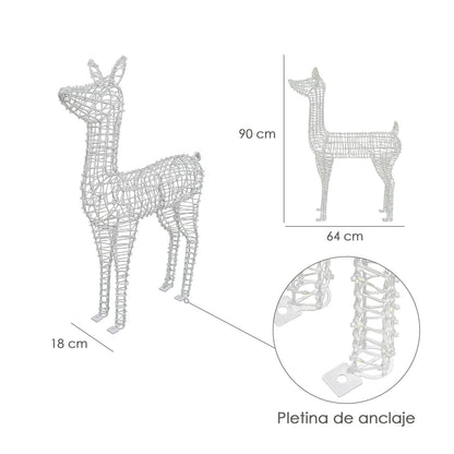 Adorno Luces Navidad Ciervo 3D 300 LEDs. Uso en Exteriores e Interiores Proteccion IP44 Altura 90 cm.