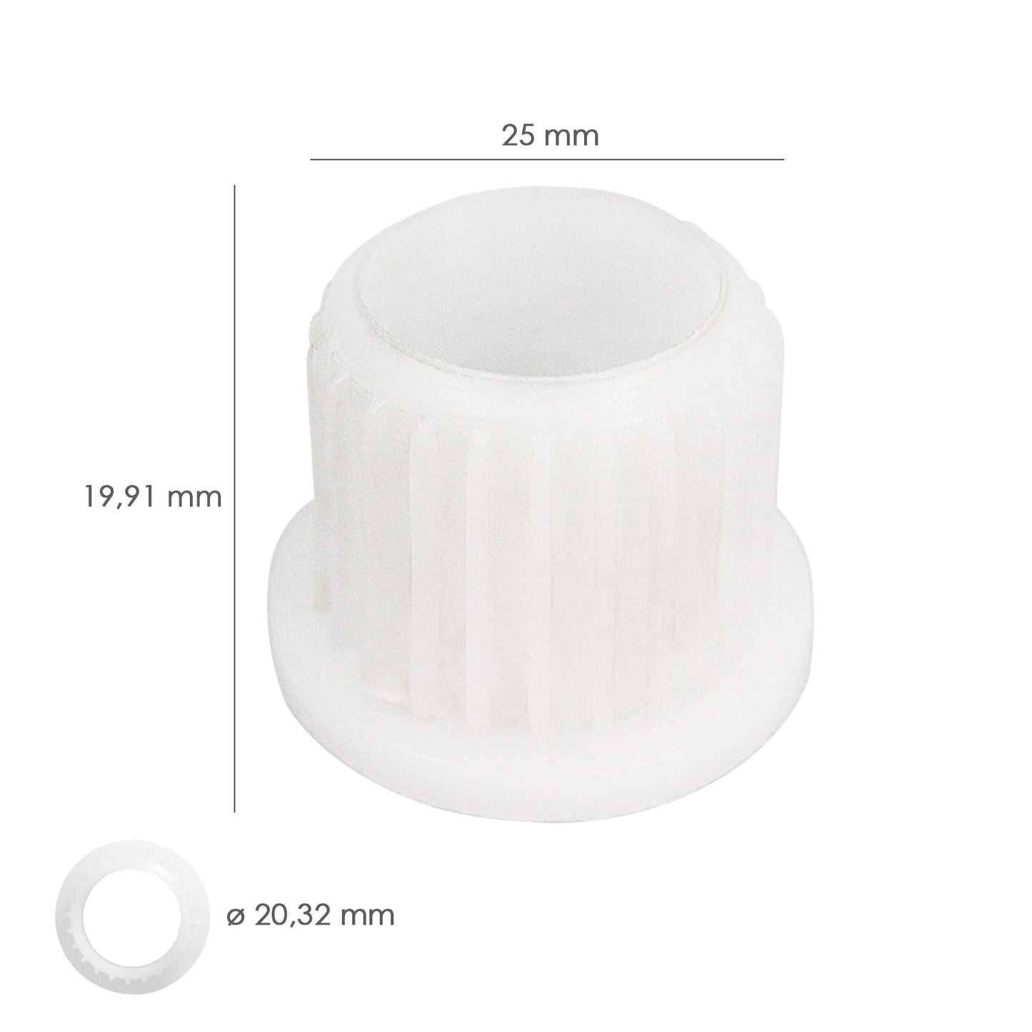 Bucha de substituição para máquina picadora de carne Oryx espiral nº 10 e 12