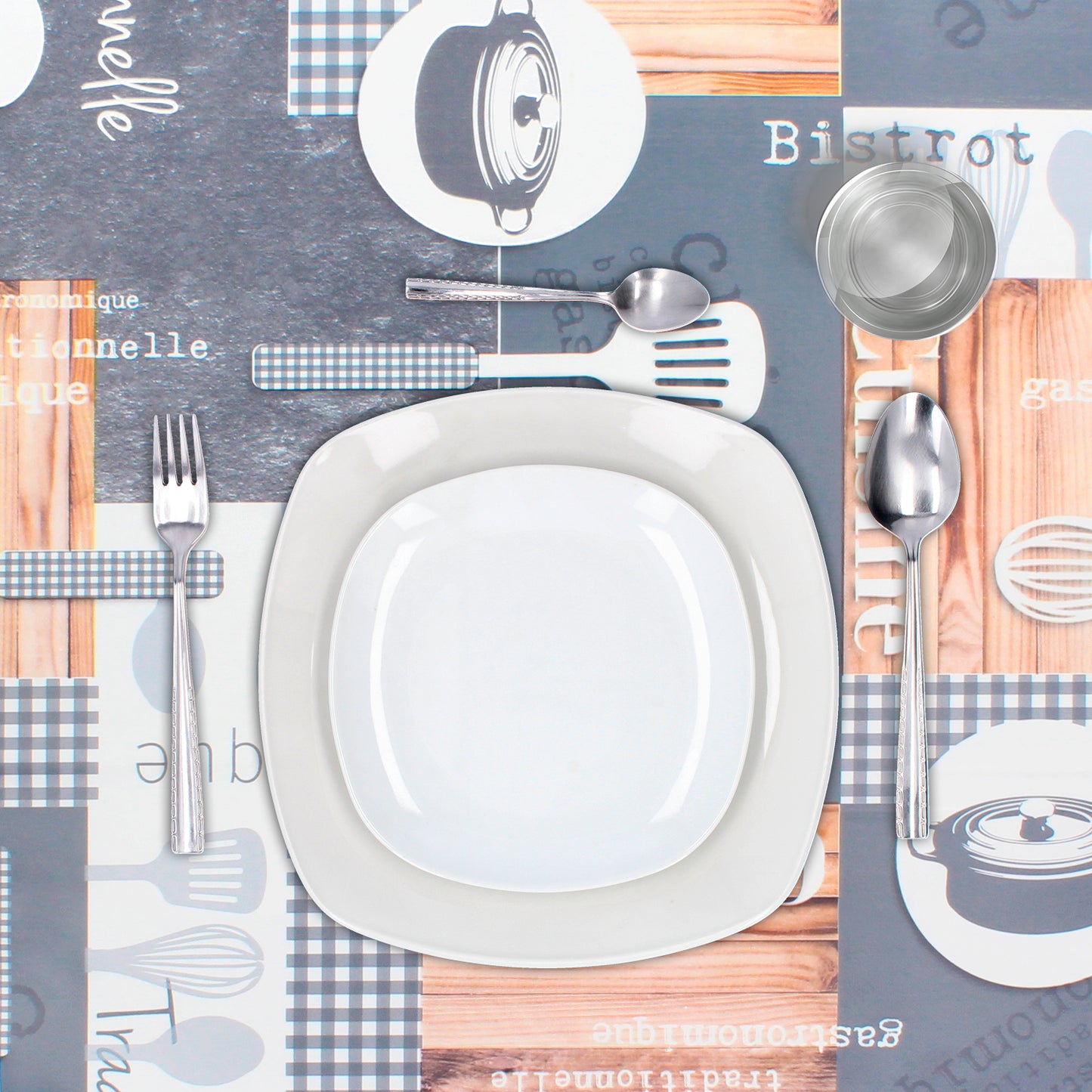 Cuisin Toalha Oleada Retangular Impermeável PVC Resistente a Manchas 140 x 250 cm. Uso interno e externo recortado
