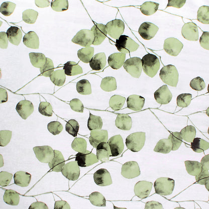 Toalha de Mesa Oleada Retangular Folhas Verdes. PVC resistente a manchas à prova d'água 140 cm. x 20 metros. Rolo recortado. Dentro e fora