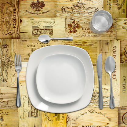 Toalha de Mesa Retangular Oleado Tábuas Vinho Impermeável PVC Anti Manchas 140x250 cm. Uso interno e externo recortado