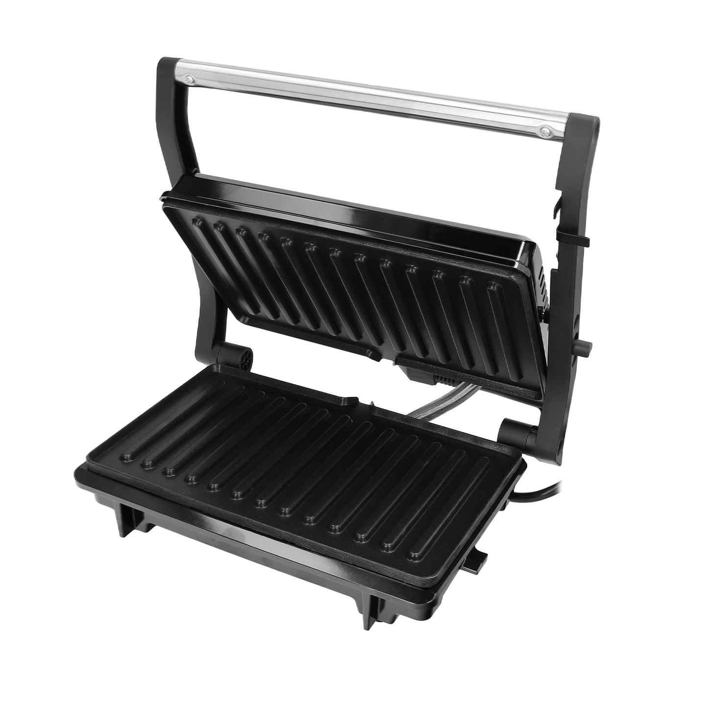 Sandwichera Grill Doble 1000w Parilla Eléctrica, Panini Press Grill, 1000w, Placa Antiadherente, Apertura 180º