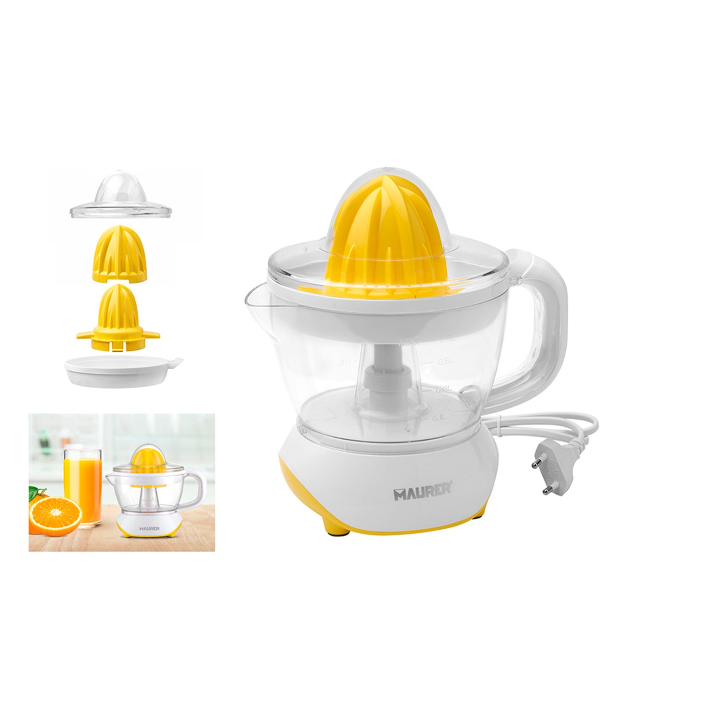 Espremedor elétrico de laranja 25 Watts. Capacidade 700ml. Espremedor de suco de laranja, espremedor de frutas