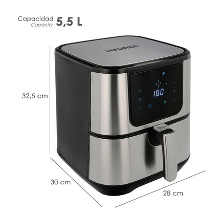 Fritadeira Sem Óleo 1800 W. Capacidade 5,5 litros. Air Fryer 7 Programas Hot Air Fryer, Oil Fryer. ajustável.