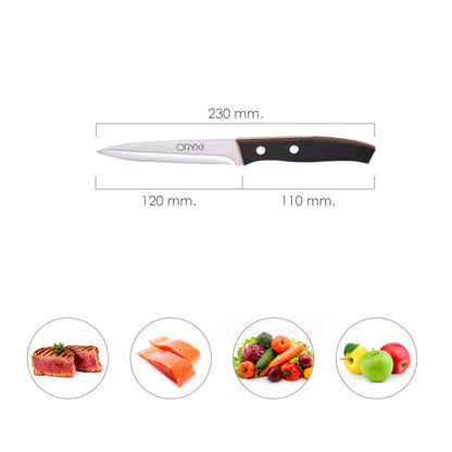 Faca Cozinha Aspen Lâmina Aço Inox 12 cm. Preto