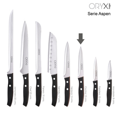 Faca Cozinha Aspen Lâmina Aço Inox 12 cm. Preto