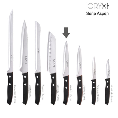 Faca para Legumes Aspen Lâmina em Aço Inox 15 cm. Preto