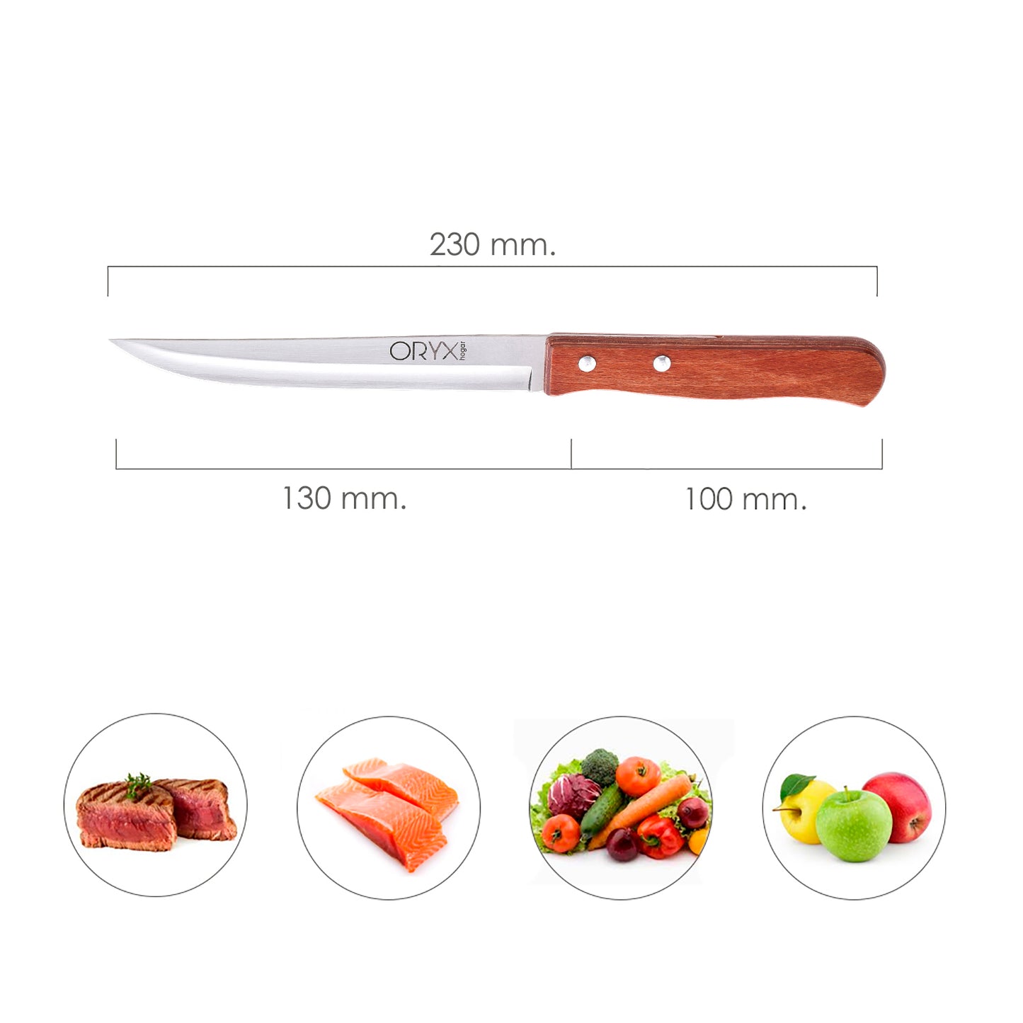 Cuchillo Montana Cocina Hoja Acero Inoxidable 13 cm. Mango Madera