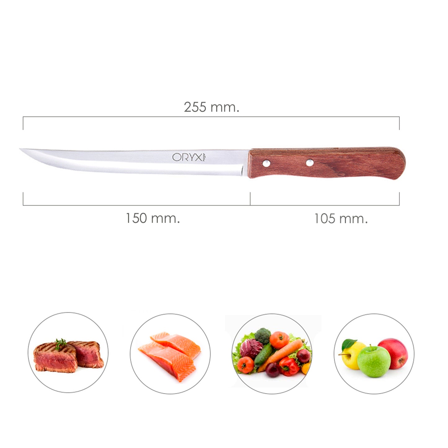 Cuchillo Montana Cocina Hoja Acero Inoxidable 15 cm. Mango Madera