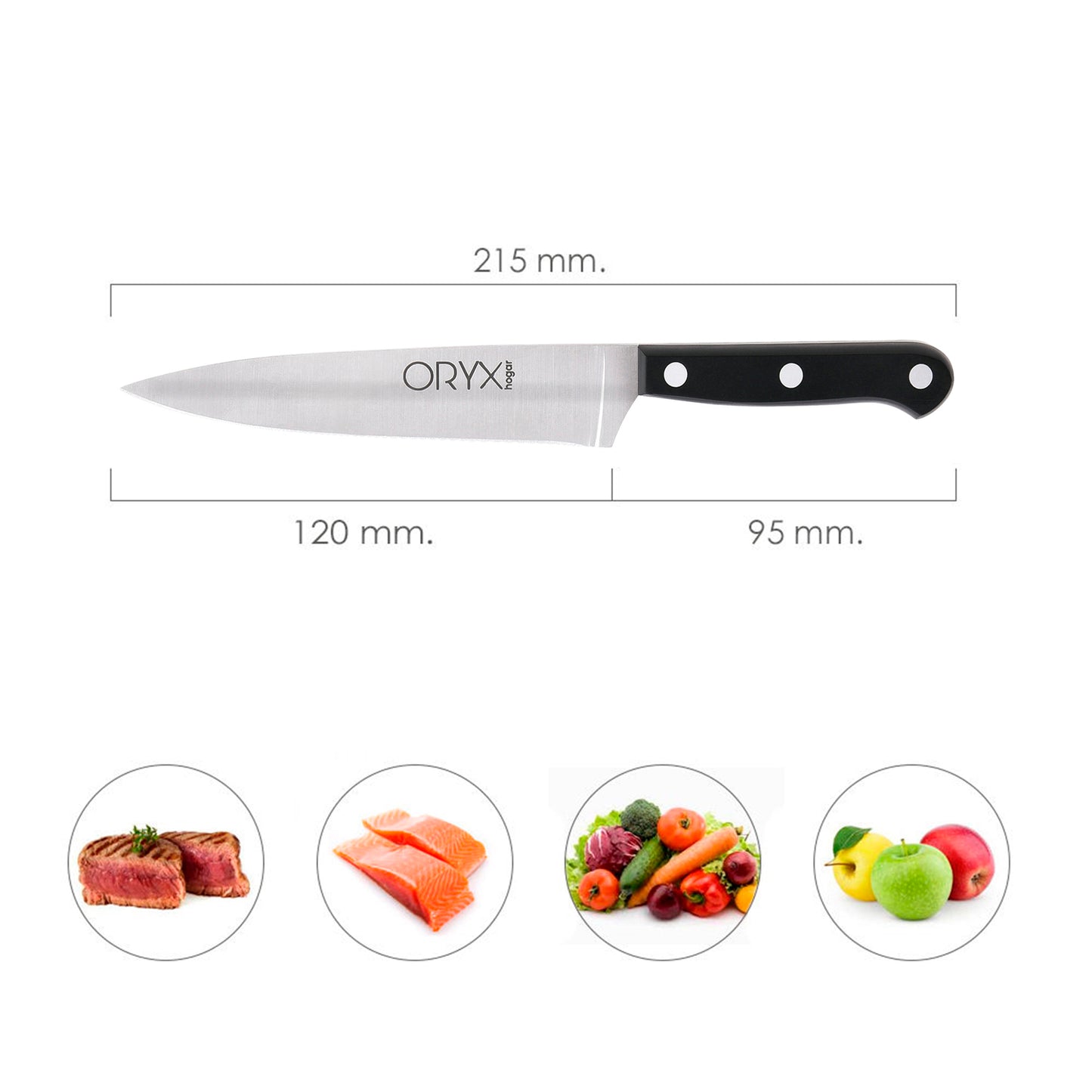 Cuchillo Grenoble Cocina Hoja Acero Inoxidable 13 cm. Negro