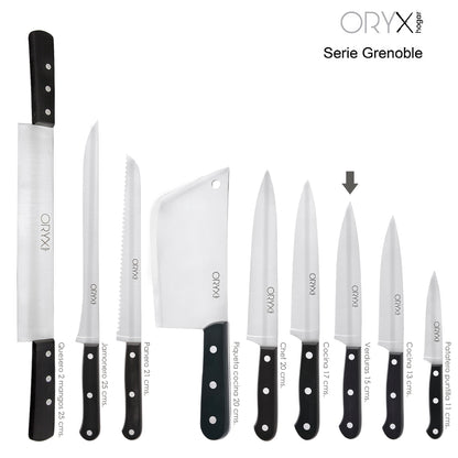 Cuchillo Grenoble Verduras Hoja Acero Inoxidable 15 cm. Negro