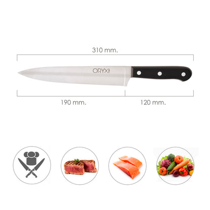 Grenoble Faca Cook / Chef Lâmina Aço Inox 20 cm. Preto