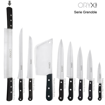 Faca Queijo Grenoble 2 Cabos Lâmina Aço Inox 25 cm. Preto