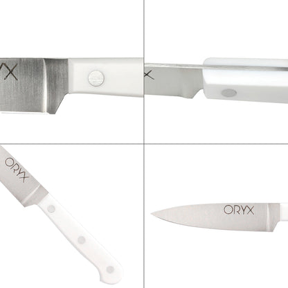 Faca de Cozinha Husky 13 cm. Lâmina de aço inoxidável, faca de carne, faca de peixe, faca de chef, cabo ergonômico branco