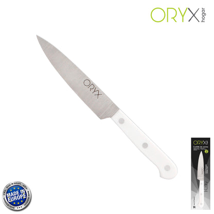 Faca de Cozinha Husky 13 cm. Lâmina de aço inoxidável, faca de carne, faca de peixe, faca de chef, cabo ergonômico branco