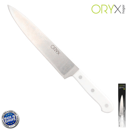 Faca de Cozinha Husky 20 cm. Lâmina de aço inoxidável, faca de carne, faca de peixe, faca de chef, cabo ergonômico branco