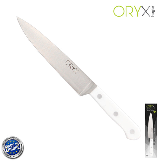 Cuchillo Husky Verduras 17 cm. Hoja Acero Inoxidable, Cuchillo Verduras, Cuchillo Cortar Verduras Mango Ergonomico Blanco