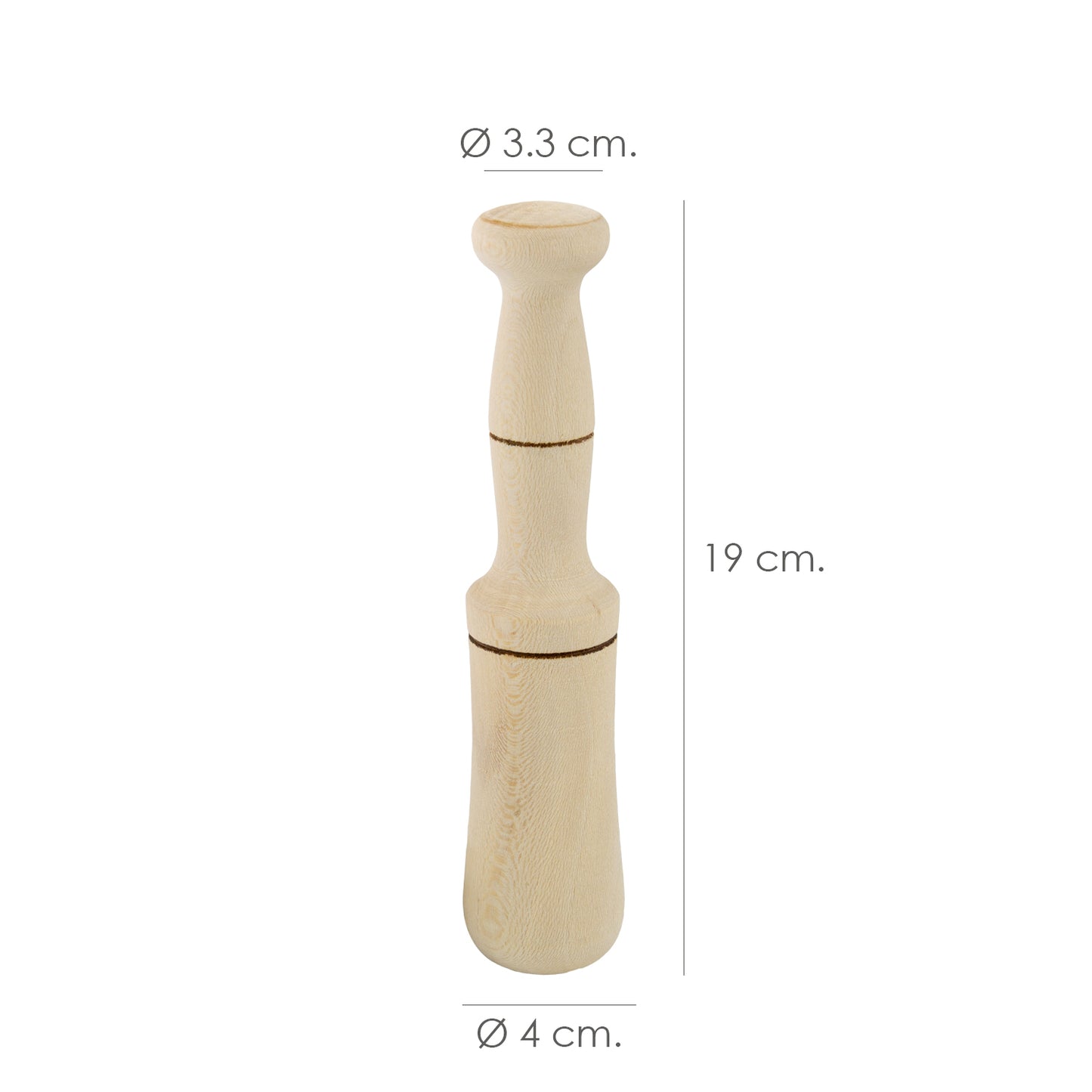Mano Mortero Madera Oryx 19 cm.