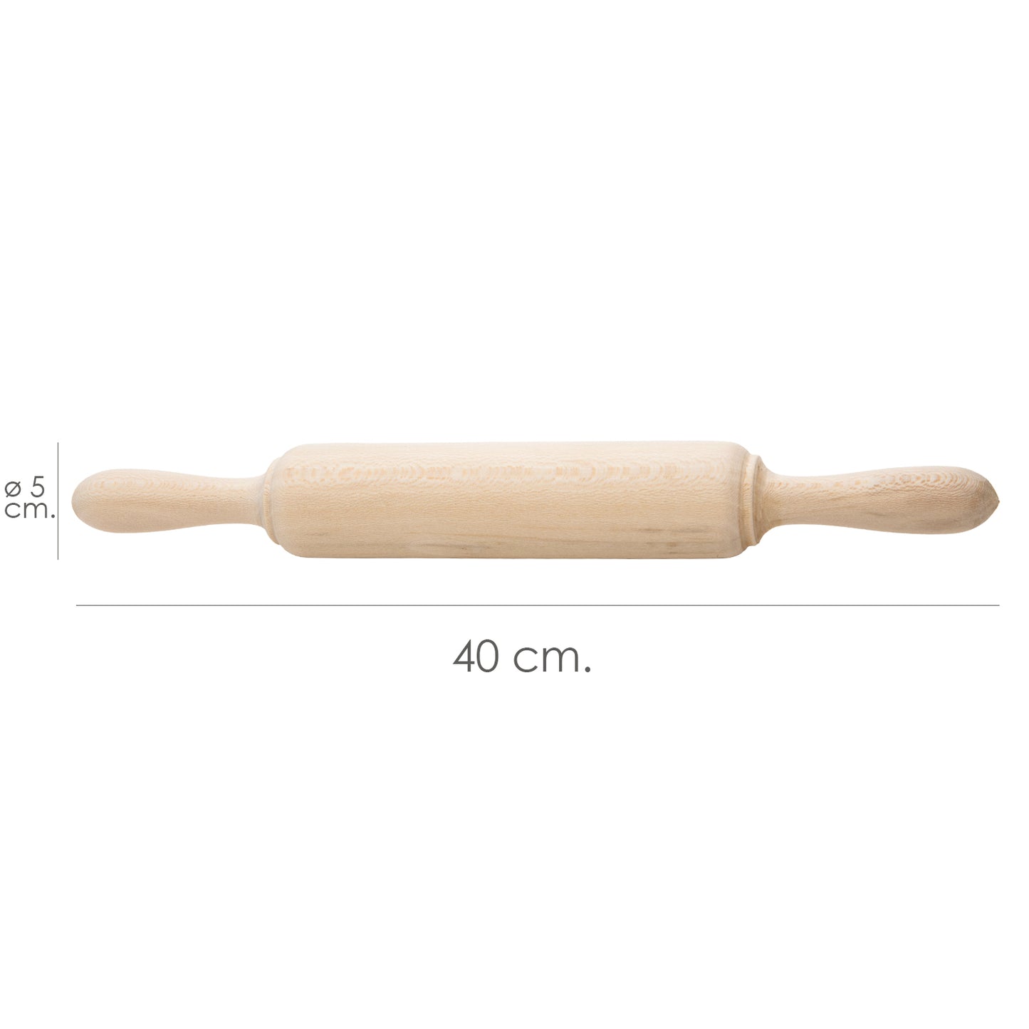 Rodillo Amasar Madera Oryx 40 cm.