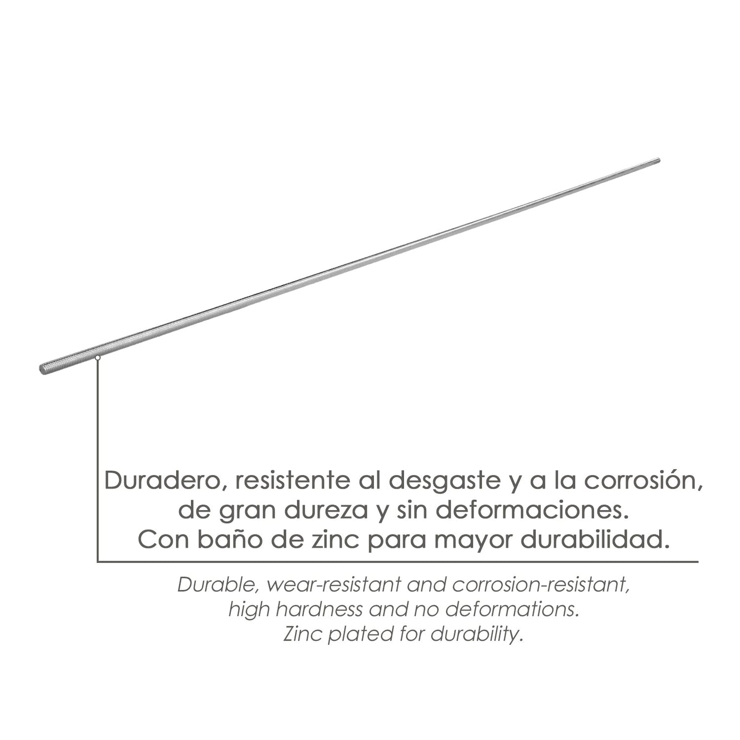 Varilla Roscada Zincada Rosca M05 Longitud 1 Metro