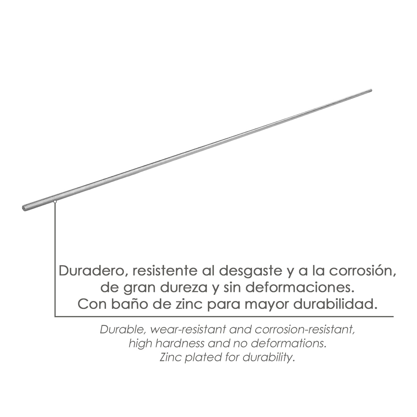 Varilla Roscada Zincada Rosca M24 Longitud 1 Metro