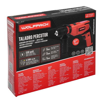 Taladro Percutor 710 Watt 13 mm. Con Variador de Velocidad. Incluye Empuñadura y Guia Metalica.
