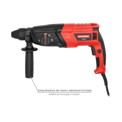 Martillo Perforador SDS PLUS 900 Watt. Con Accesorios y Maletin