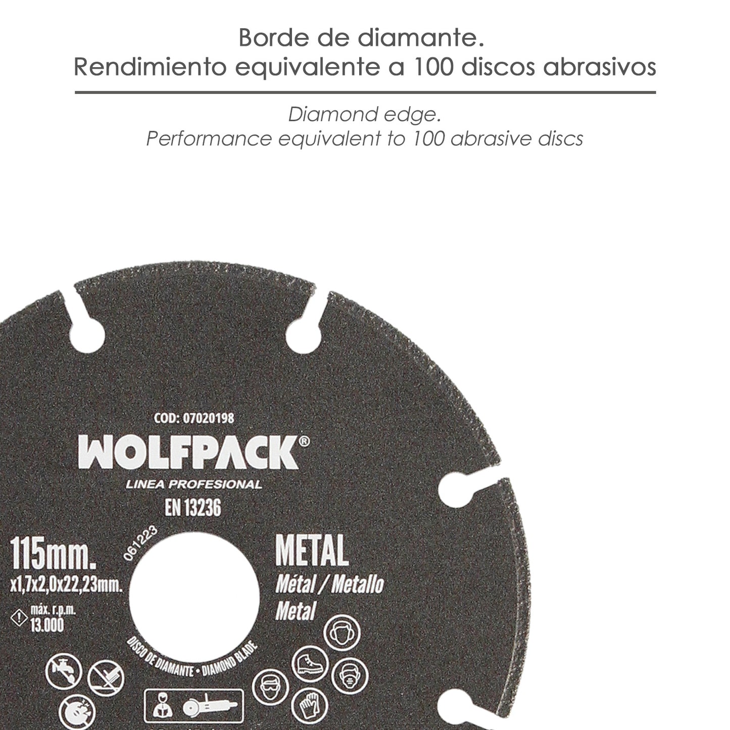 Disco Corte Metales Universal  Ø 115 x 1,7 mm. Filo de Diamante Disco Corte Acero, Chapa, Hierro, Aluminio