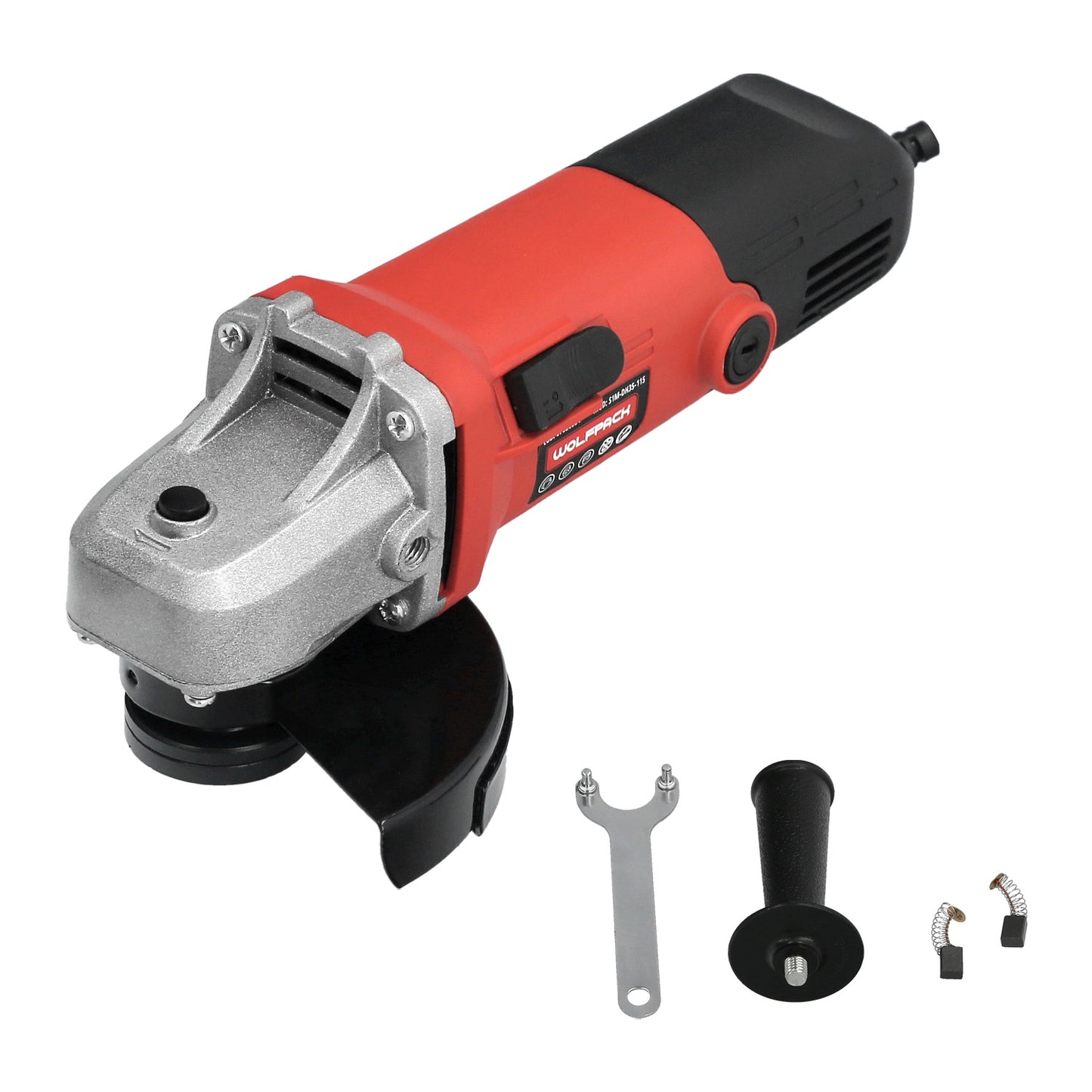 Amoladora 500 Watt. Ø 115 mm. 12.000 R.P.M. Eje M14 Protector Disco Ajustable, Anti arranque