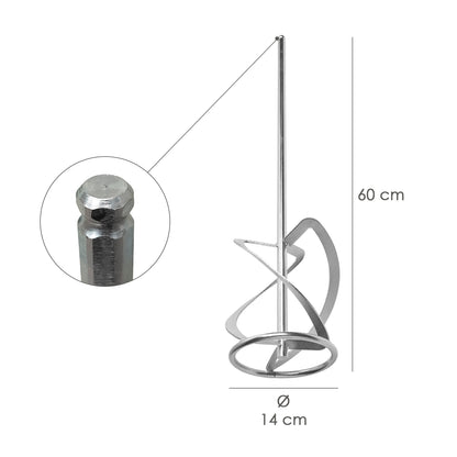 Mezclador Cola Recambio Con Enganche Rapido Ø 14 x 60 cm. Para Mezcladora Electrica