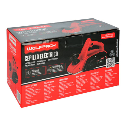 Plaina Elétrica 710 Watts. Largura de corte 82 mm. Profundidade 2 mm. Carpinteiro elétrico de plaina de madeira com base de alumínio / aço