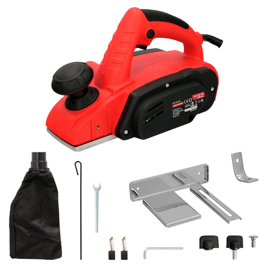 Plaina Elétrica 710 Watts. Largura de corte 82 mm. Profundidade 2 mm. Carpinteiro elétrico de plaina de madeira com base de alumínio / aço