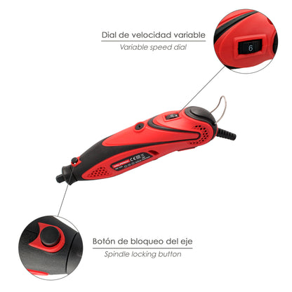 Multiferramenta de 135 Watts. Com 210 Acessórios e Pasta. Ferramenta multifuncional, mini furadeira, ferramenta rotativa, moedor
