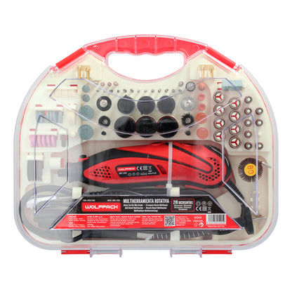 Multiferramenta de 135 Watts. Com 210 Acessórios e Pasta. Ferramenta multifuncional, mini furadeira, ferramenta rotativa, moedor